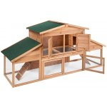 Tectake králíkárna dvoupatrová 226 x 77 x 95,5 cm – Zboží Dáma