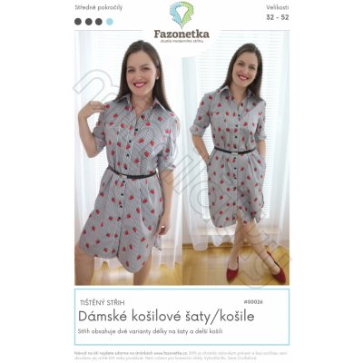 Tištěný střih Dámské košilové šaty/košile | 32 - 52 – Hledejceny.cz