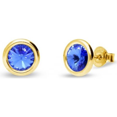 Spark modré stříbrné pozlacené se Swarovski Elements Tiny Bonbon Studs KRG1122SS29SA Sapphire – Zboží Mobilmania