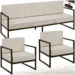 tectake 405524 zahradní sedací souprava comosa pro 5 osob, xxl-polstrování - hnědá/béžová – Hledejceny.cz