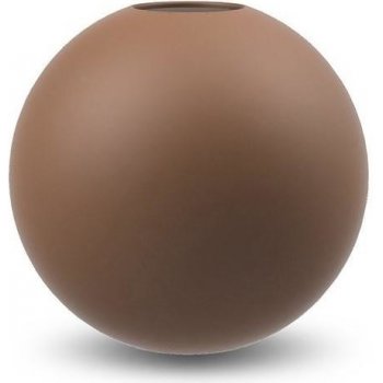 COOEE Design Kulatá váza Ball Coconut 8 cm, hnědá barva, keramika