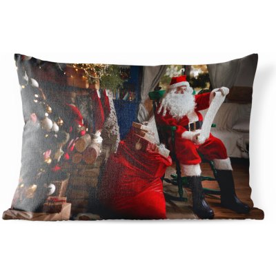 MuchoWow Vnější polštář Santa sedí na židli s taškou plnou dárků 50x30 – Zboží Mobilmania