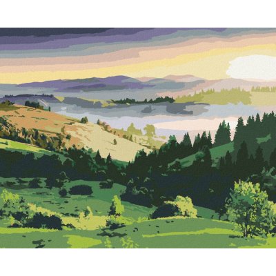 ZUTY Malování podle čísel KRAJINA KOPCE A STROMY 40 x 50 cm – Zboží Dáma