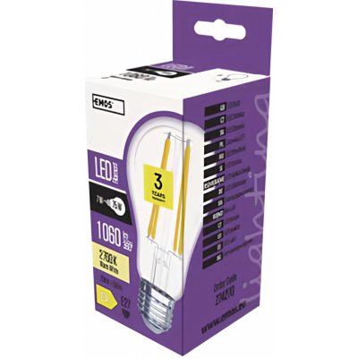 Emos LED žárovka Filament A60 D 8W E27, teplá bílá – Zboží Mobilmania