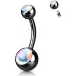 Šperky4U Černý piercing do pupíku banánek BS0005-K – Sleviste.cz