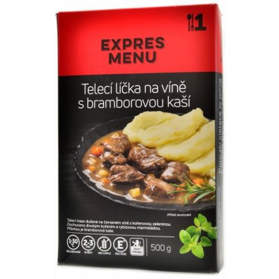 EXPRES MENU telecí líčka na víně s bramborovou kaší 500 g