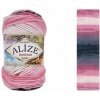 Příze Akrylová příze Burcum Batik 100 g - 1602 růžová-fialová-bílá