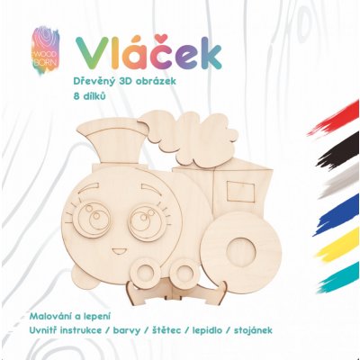 WoodBorn Vláček Dřevěná 3D omalovánka – Hledejceny.cz