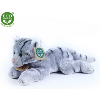 Eco-Friendly kočka ležící šedá 18 cm