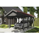 SKAN HOLZ Přístřešek na auto Wallgau 380 x 600 cm břidlicově šedý – Sleviste.cz