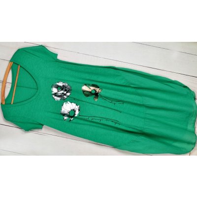 Fashionweek Boho Italy módní letní bavlněné šaty Flower MD203 Zelený – Zboží Mobilmania