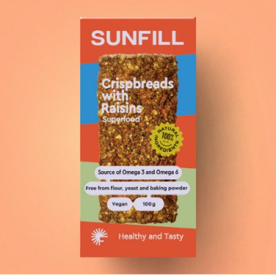 SUNFILL Křupavý chléb s rozinkami 100 g – Zboží Dáma