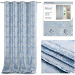 Závěs SILVERLEAVES barva světle modrá tištěný styl glamour stříbrné průchodky velvet 140x245 AmeliaH – Hledejceny.cz