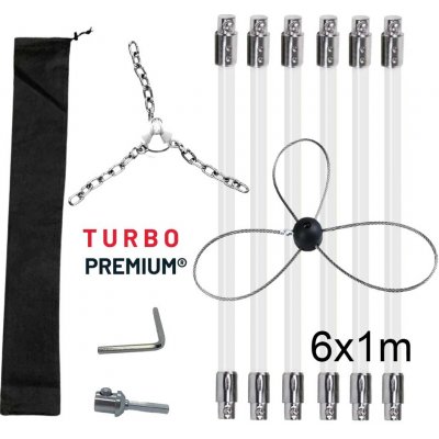 Turbo Premium Rotačná kefa na čistenie komína s reťazovou hlavou a lenkom set 6 m – Zboží Dáma