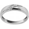 Prsteny iZlato Forever Prsten z bílého zlata zdobený třemi diamanty BSBR102A