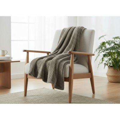 Mybesthome Přehoz na křeslo sedačku SAMUEL hnědá 70 x 160 cm – Zboží Dáma