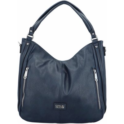 Trendy dámská koženková kabelka na rameno Ellera tmavě modrá – Zboží Dáma