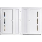 OknaDvereNaMiru.cz Dvoukřídlé plastové vchodové dveře Julie + plný panel bílá levé 130 x 200 cm – Sleviste.cz