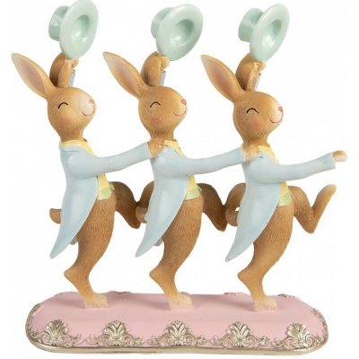 Clayre & Eef Dekorace tančící králíčci s klobouky - 23*8*25 cm – Hledejceny.cz
