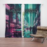 Sablio Závěs Cyberpunk 2077 Město: 2ks 140x250cm – Hledejceny.cz