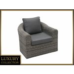 DEOKORK Ratanové křeslo BORNEO LUXURY šedá – Hledejceny.cz
