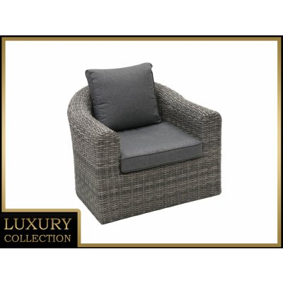DEOKORK Ratanové křeslo BORNEO LUXURY šedá – Hledejceny.cz