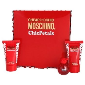 Moschino Cheap & Chic Chic Petals EDT 4,9 ml + sprchový gel 25 ml + tělové mléko 25 ml dárková sada