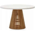 Kave Home Alcaufar 120 cm Teakový zahradní stůl s bílou deskou – Hledejceny.cz
