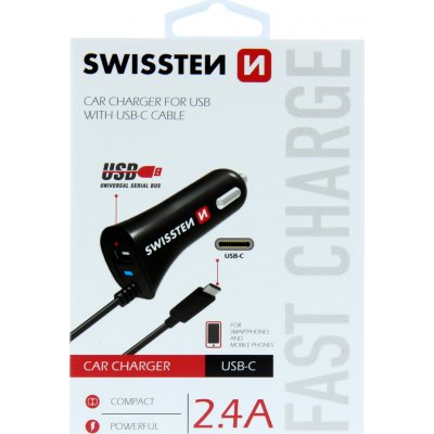 SWISSTEN CL AUTONABÍJEČKA USB-C A USB 2,4A POWER