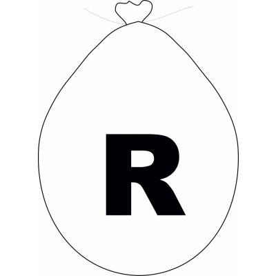 Balónek písmeno R bílé – Zboží Mobilmania