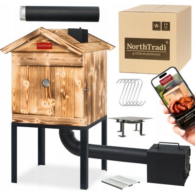 TRENDIE Udírna dřevěná s kovovým komínem – Sleviste.cz