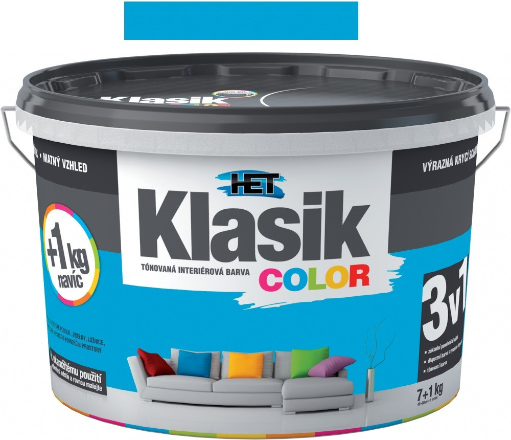 Het Klasik color 7+1kg 0417 modrý azurový