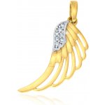 Gemmax Jewelry Zlatý přívěsek Andělské křídlo se zirkony žluto-bílé zlato GLPCB 20201