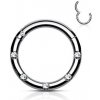 Piercing Šperky4U piercing kruh segment čiré kameny K01058-ST