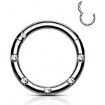 Šperky4U piercing kruh segment čiré kameny K01058-ST – Zboží Dáma