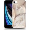 Pouzdro a kryt na mobilní telefon Apple Pouzdro Picasee silikonové Apple iPhone SE 2020 - Cream marble čiré