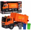 Auta, bagry, technika Majlo Toys Popelářské auto pro děti se světly a zvuky Garbage Truck oranžové