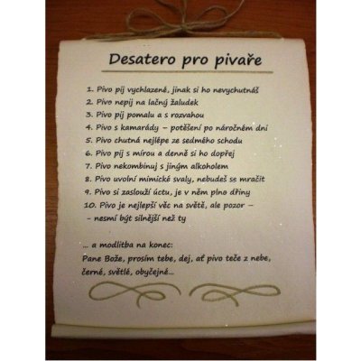 Bene Pergamen desatero Pro pivaře – Zboží Dáma