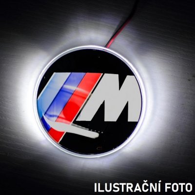 BMW podsvícený znak na kapotu - LED svítící logo - BÍLÁ - ///M – Zboží Mobilmania