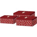 Emocio Plechová hranatá dóza Holiday SpiritT červená 210 × 210 × 83 180 × 180 × 75 3 ks, – Zboží Dáma
