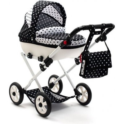 Dětský kočárek pro panenky New Baby COMFORT bílo-černý