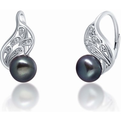 JwL Luxury Pearls stříbrné s pravou černou perlou JL0674 – Zbozi.Blesk.cz