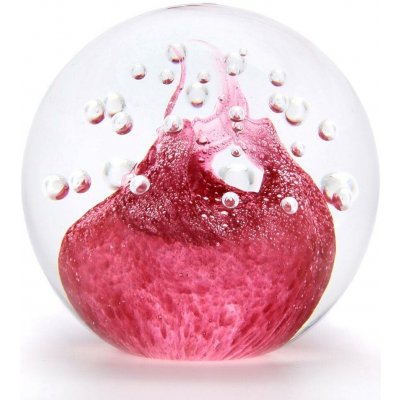 Artcristal Bohemia Skleněné těžítko koule 02, Růžová, 6 cm | České sklo z rodinné sklárny – Zboží Mobilmania