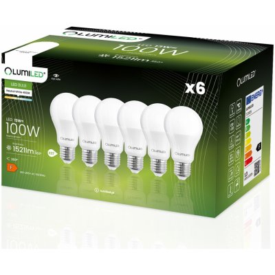 Lumiled 6x LED žárovka E27 13W = 100W 1521lm 4000K – Zboží Mobilmania