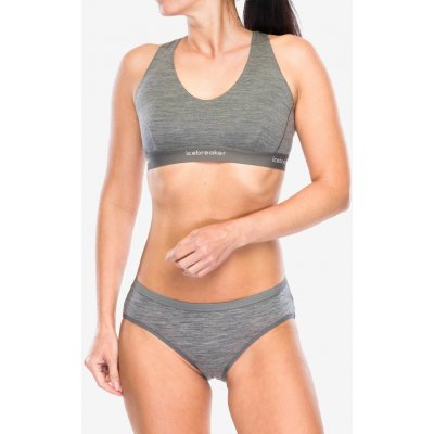 Icebreaker merino Wmns 125 Cool-Lite Sprite Racerback Bra, Gritstone Heather – Zboží Dáma