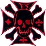 Nášivka velká - Železný kříž s lebkou červený – Sleviste.cz