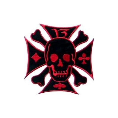 Nášivka velká - Železný kříž s lebkou červený – Sleviste.cz