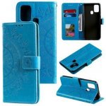 Pouzdro Flower PU kožené peněženkové Honor 9X Lite - modré – Zboží Mobilmania