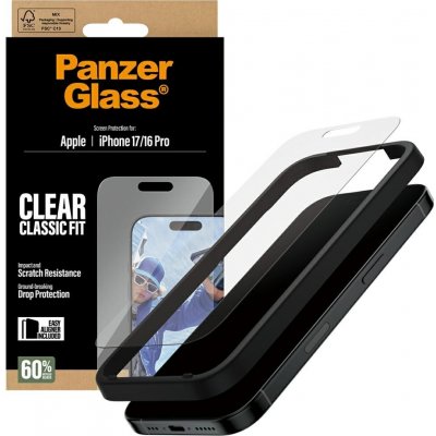 PanzerGlass Classic Fit ochranné sklo s EasyAlignerem iPhone 17 iPhone 16 Pro čiré 165789 – Zboží Živě