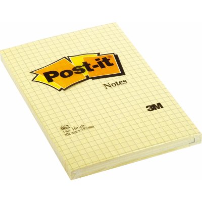 Bloček samolepicí 3M Post-it, 102x152 mm, čtverečkovaný, žlutý, 100 lístků – Hledejceny.cz